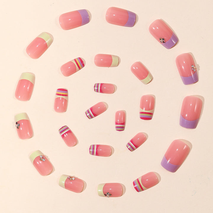 Decorative 3D French Tip Nail Art Extensions Kalsten