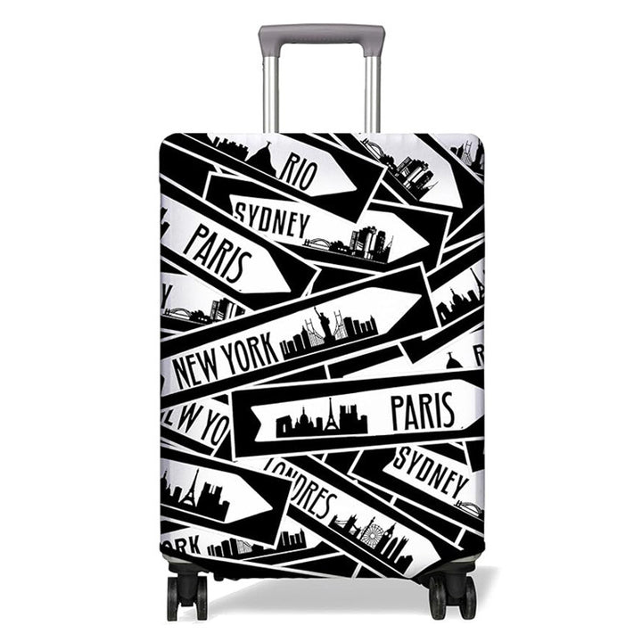 Unisex nan elastic Suitcase Cover with urban Doodle pattern, zipper and all-round protection for 4-wheel trolleys Kalsten