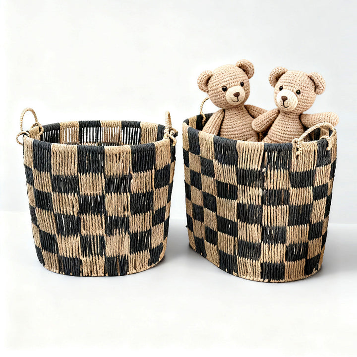 Stylish storage basket with handles Kalsten
