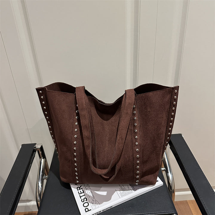 Chic Studded Suede Tote Bag Kalsten