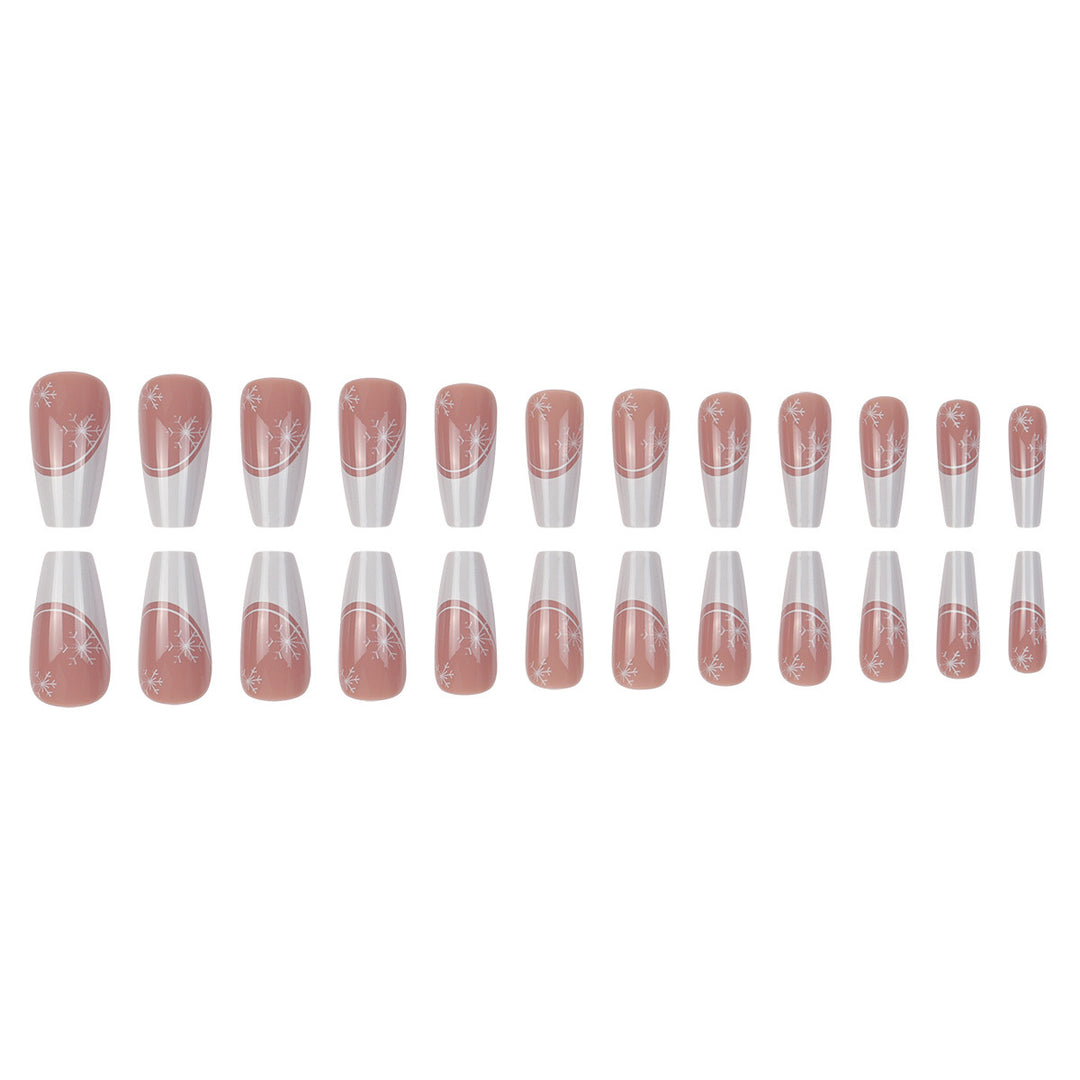 Artistic Snowflake Design Long Stiletto Press-On Nails Kalsten