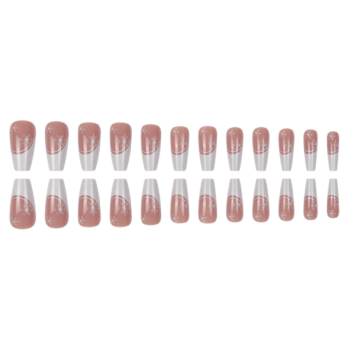 Artistic Snowflake Design Long Stiletto Press-On Nails Kalsten