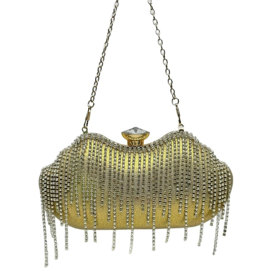 Glamorous Crystal Fringe Evening Handbag