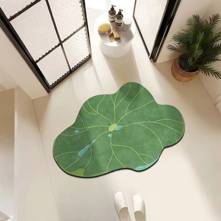 Artistic Leaf-Shaped Area Mat