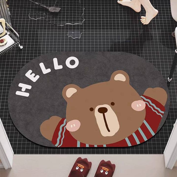 Playful Cat-Themed Bath Mat Kalsten