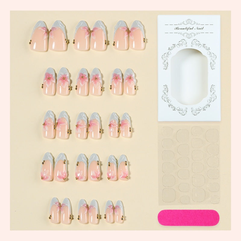Acrylic nail set with exclusive flower and glitter accents Kalsten