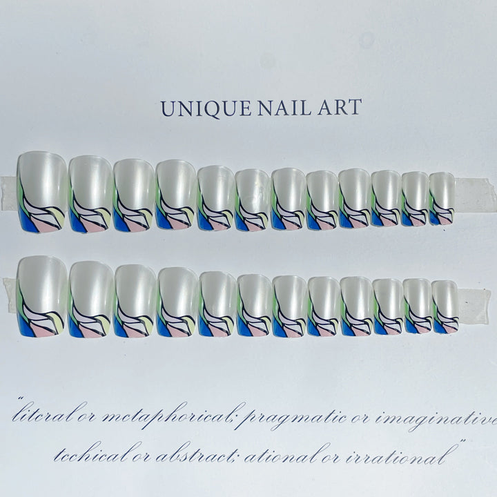 Creative Abstract Press-On Nail Set
