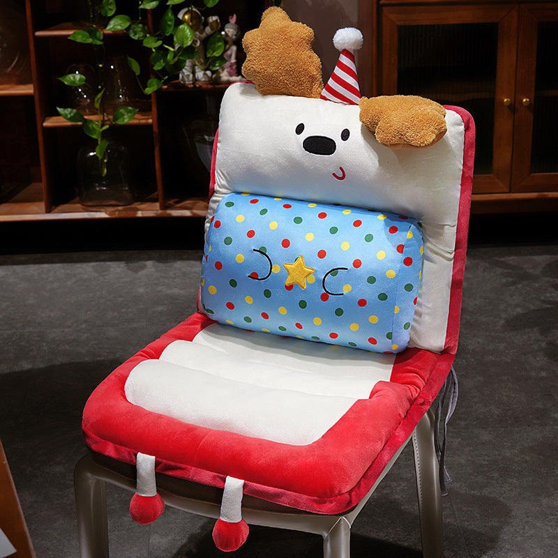 Padded seat cushion with high backrest for children and cute animal design