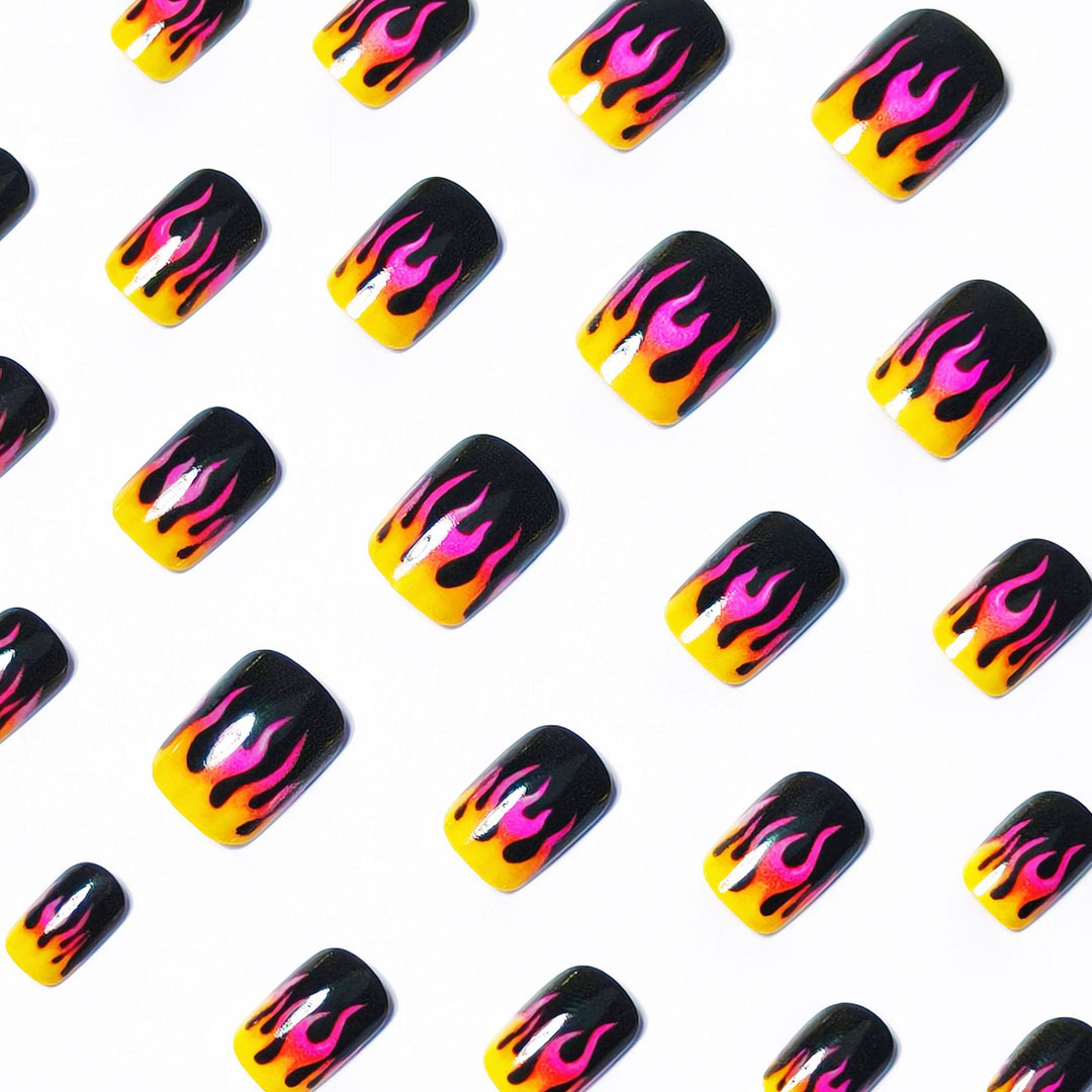 Creative Flame-Patterned Nail Art Kalsten