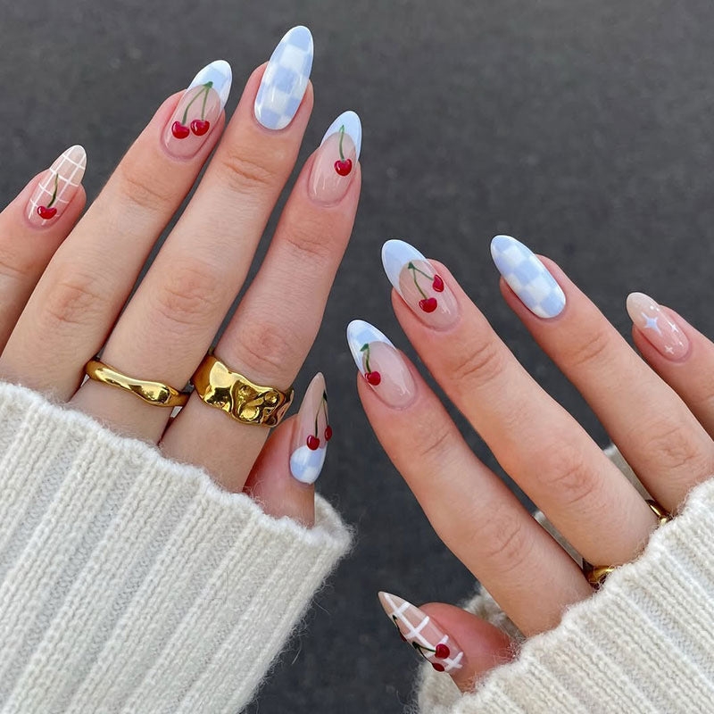 Artistic Cherry Blossom Press-On Nails