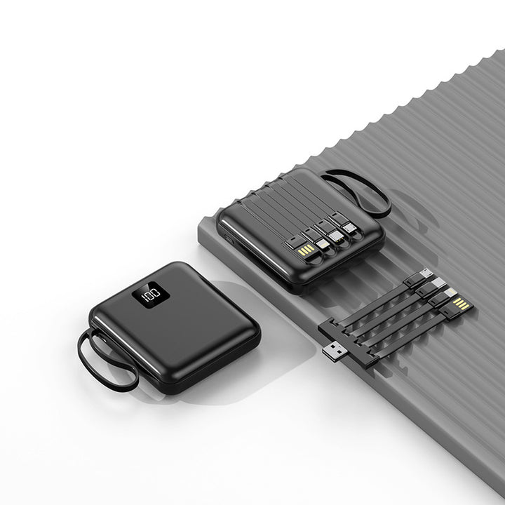 Portable power bank with integrated charging cables and LCD display Kalsten