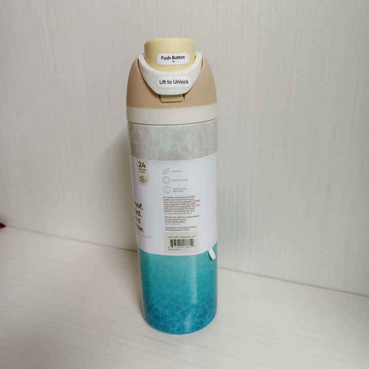 Insulated Stainless Steel Vacuum Water Bottle With One-Touch Flip Lid And Leakproof Safety Lock