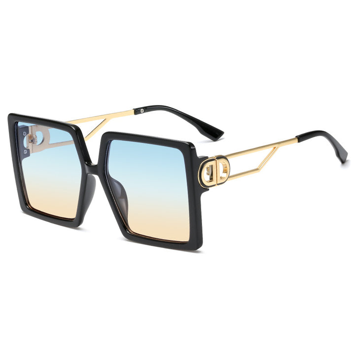 Women's oversized square sunglasses with elegant metal frame and polarizing lenses Kalsten