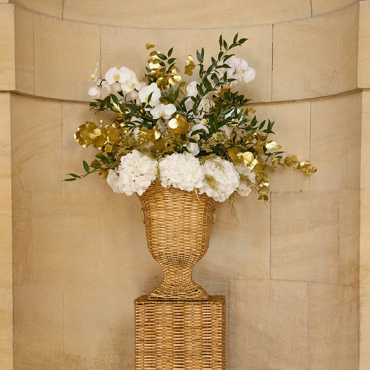 Decorative plant pot stand made of woven material Kalsten