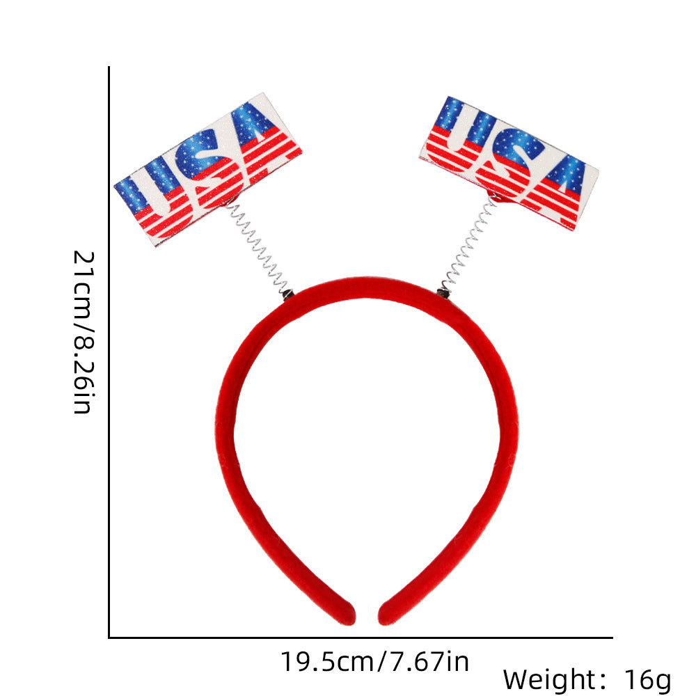 Unisex nan more patriotic festival headband with star and flag pom poms Kalsten