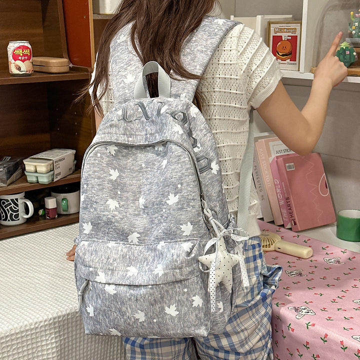 Trendy Leaf-Patterned School Backpack Kalsten