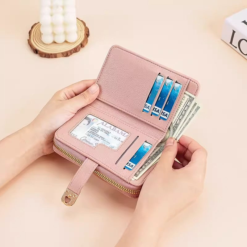 Elegant Leather Zippered Wallet