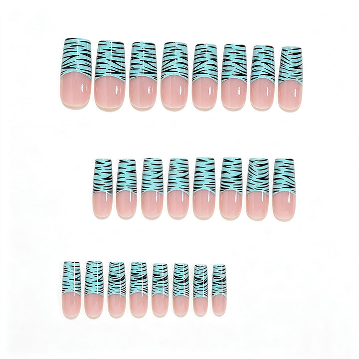 Artistic Long French Tip Nail Art Wraps Kalsten