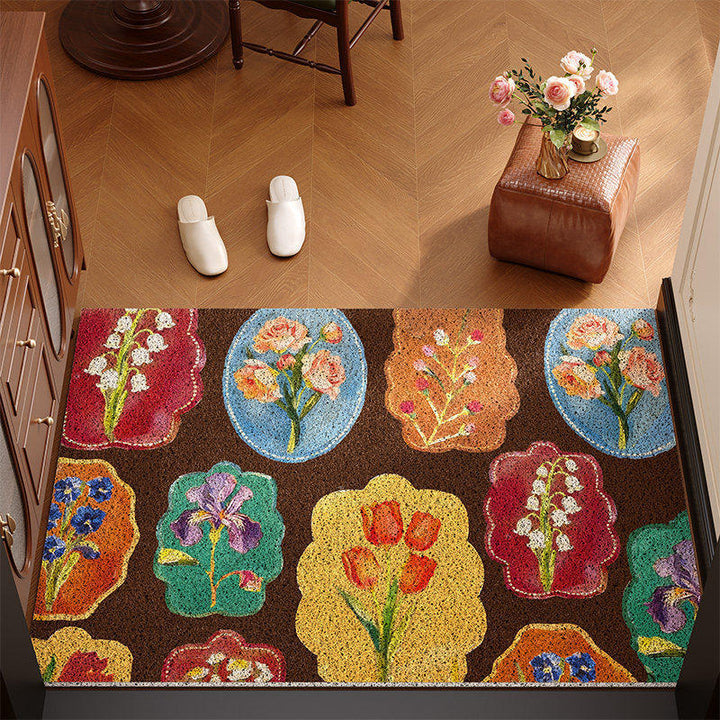 Vintage Floral Print Area Rug