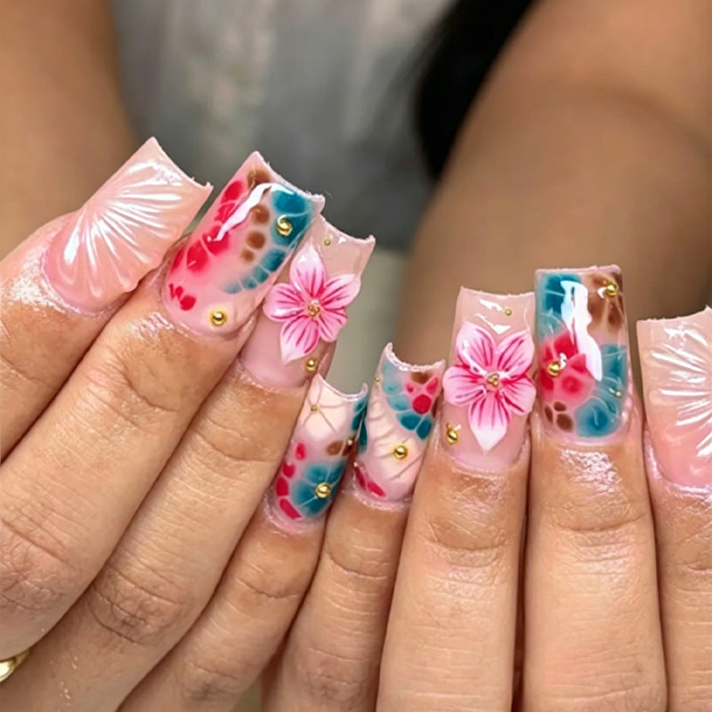 Artificial nail set with elegant floral design Kalsten