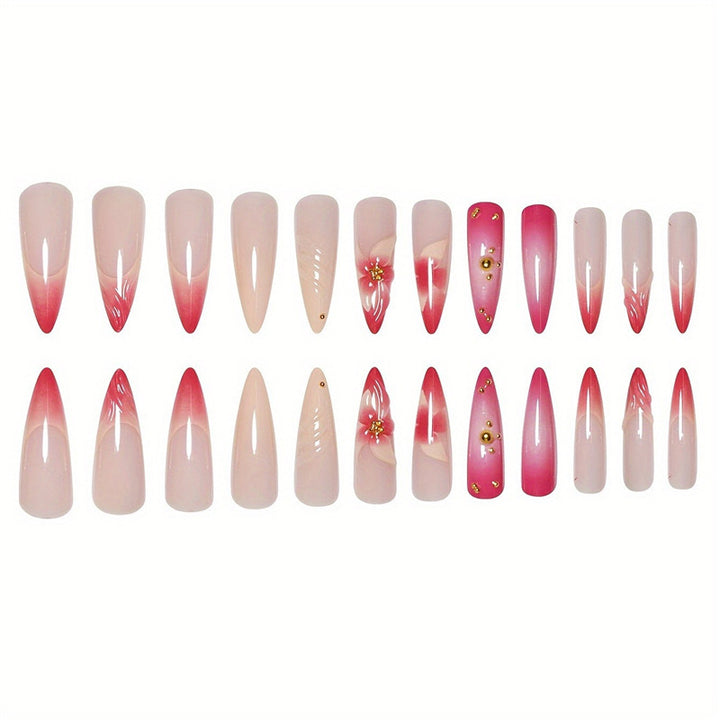 Artistic Floral Overlay Nail Extensions Kalsten