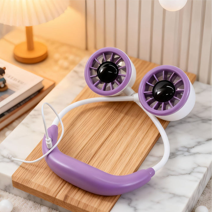 Women's portable neck fan with adjustable holder and quiet operation Kalsten