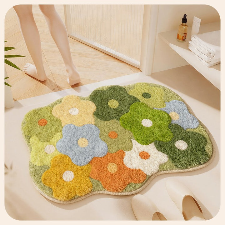 Plush Floral Bath Mat