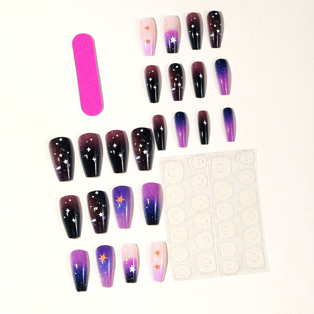Galaxy-Inspired 3D Nail Art Extensions Kalsten