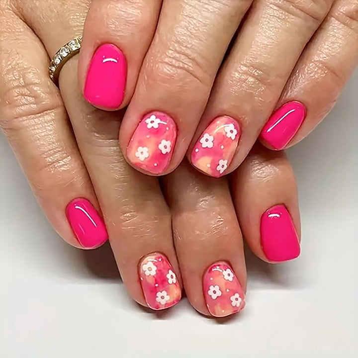 Floral Decorative Press-On Nail Set