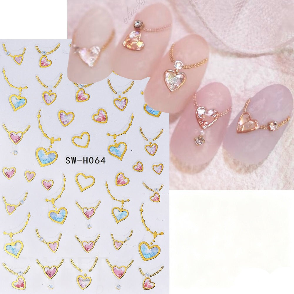 Heart-Shaped Nail Art Sticker Sheet