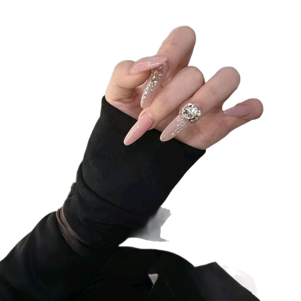 Elegant Stiletto Nail Extensions with Crystal Accents
