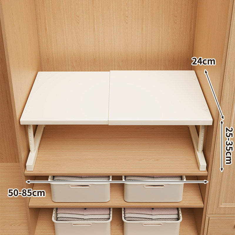 Adjustable Telescopic Closet Shelf Riser with Foldable Top
