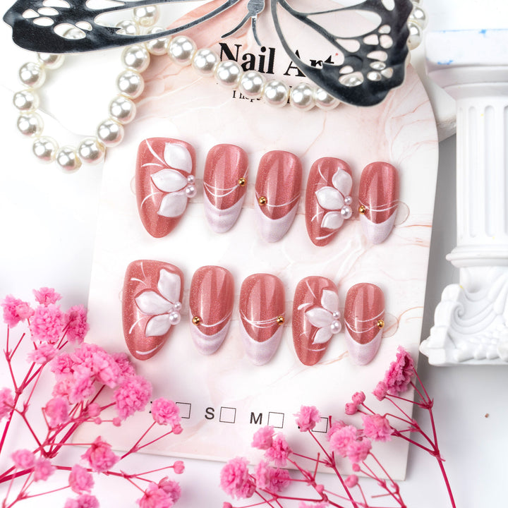 Decorative Handcrafted Press-On Nail Art Set