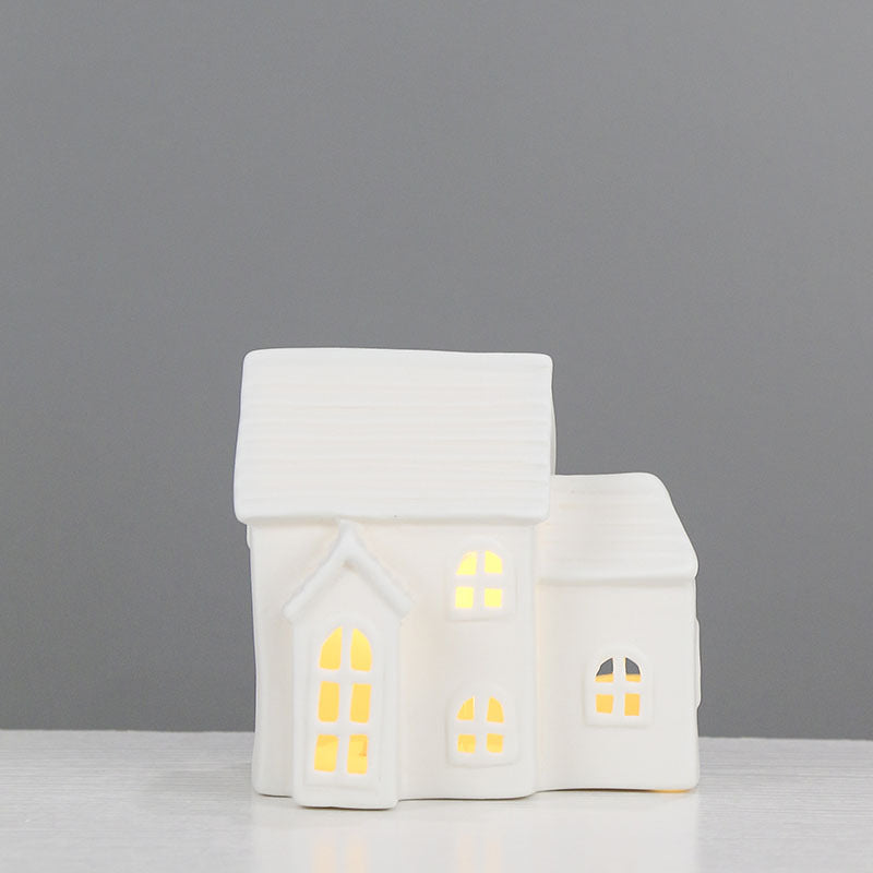 Ceramic House-Shaped Tea Light Holder Kalsten