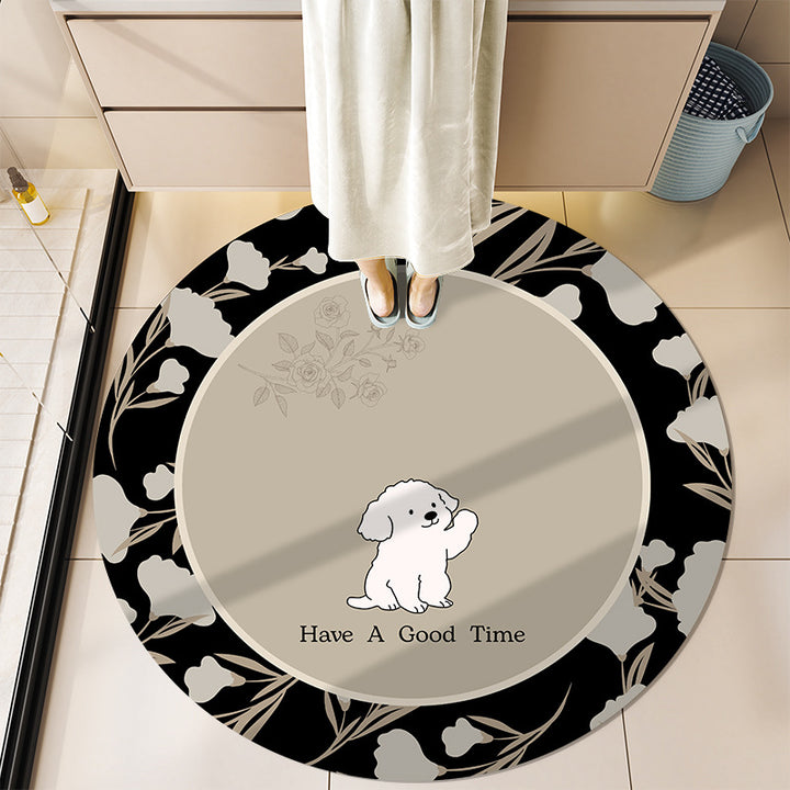 Round Motivational Bath Mat