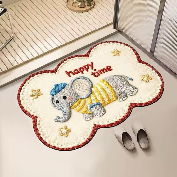 Embroidered Cat-Themed Bath Rug Kalsten