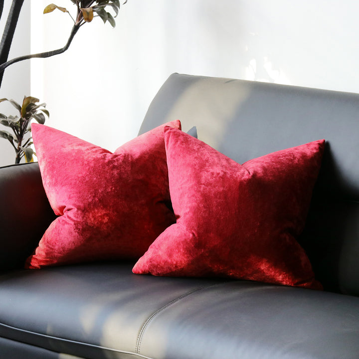 Luxurious Crushed Velvet Square Cushion Cover with Plush Faux-Fur Texture and Invisible Zip