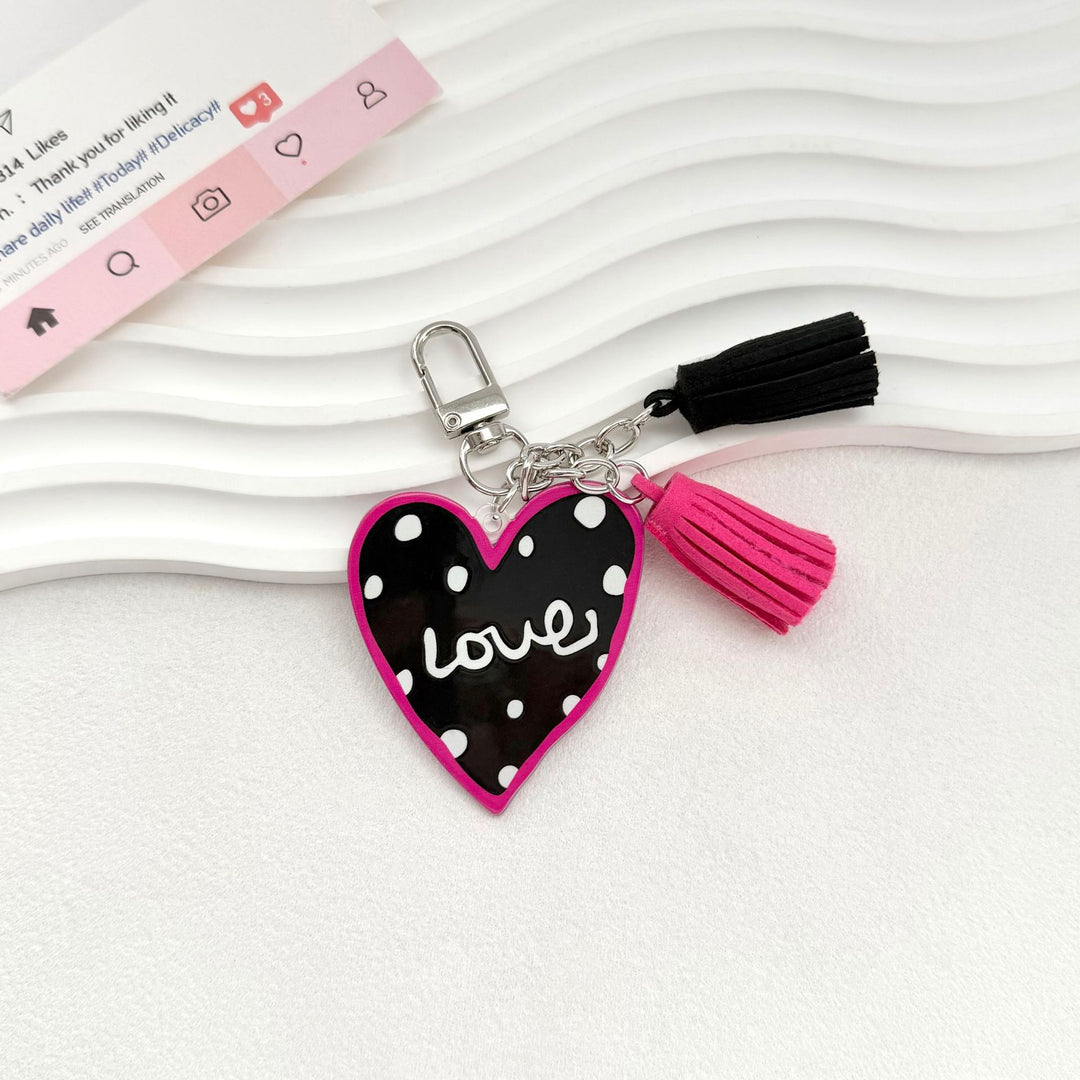 Quirky Heart Charm Keychain Kalsten