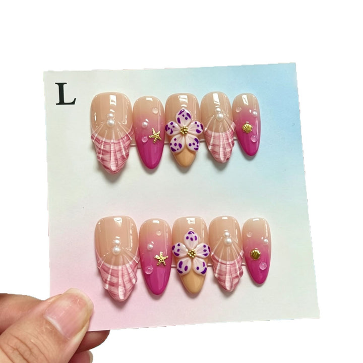 Artistic 3D Floral Press-On Nail Set