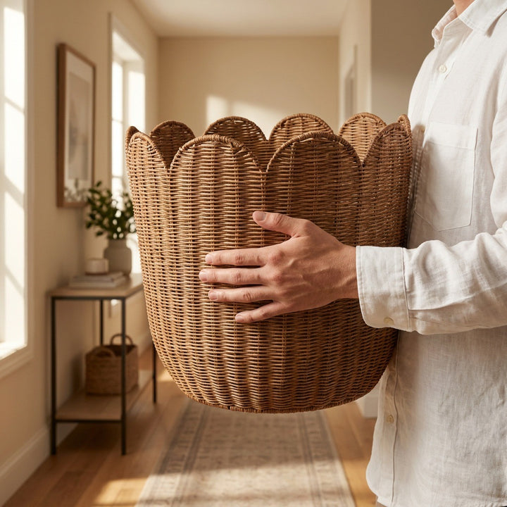 Decorative basket with wavy edge Kalsten
