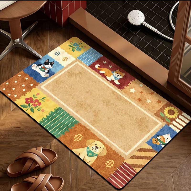 Playful Cat-Themed Indoor Mat