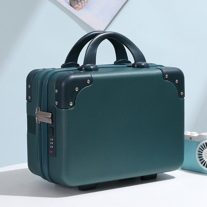 hard-shell vanity carry cosmetic case with reinforced corners and combination lock Kalsten