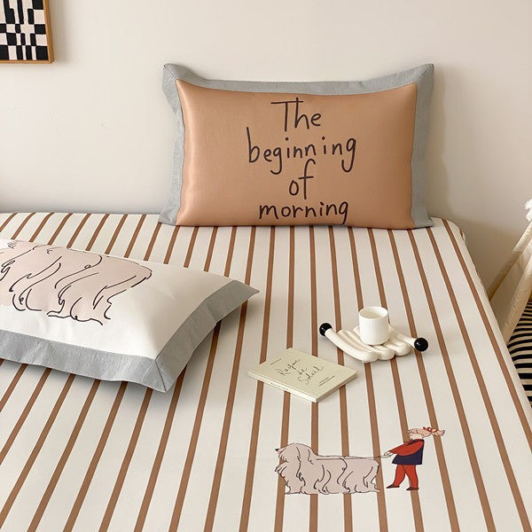 Fitted sheet set with pillowcases