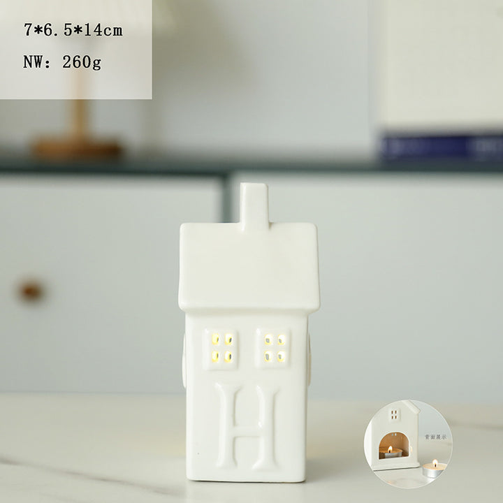 Decorative Ceramic House Candle Holder Kalsten