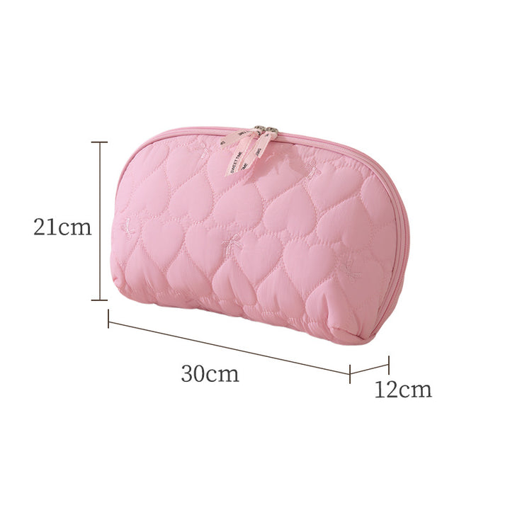 Heart-Quilted Makeup Pouch Kalsten