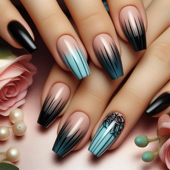 Ombre Gradient Acrylic Nail Art Kalsten