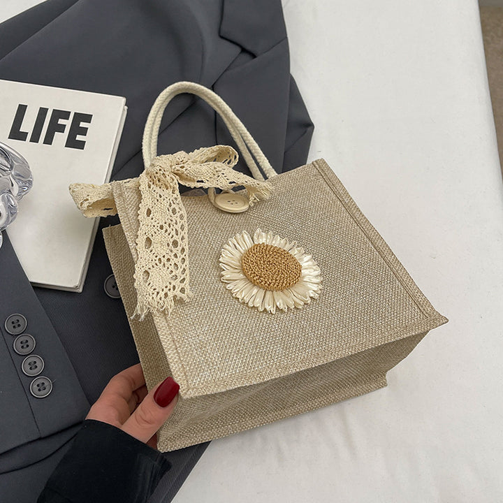 Elegant Floral Accent Handcrafted Tote