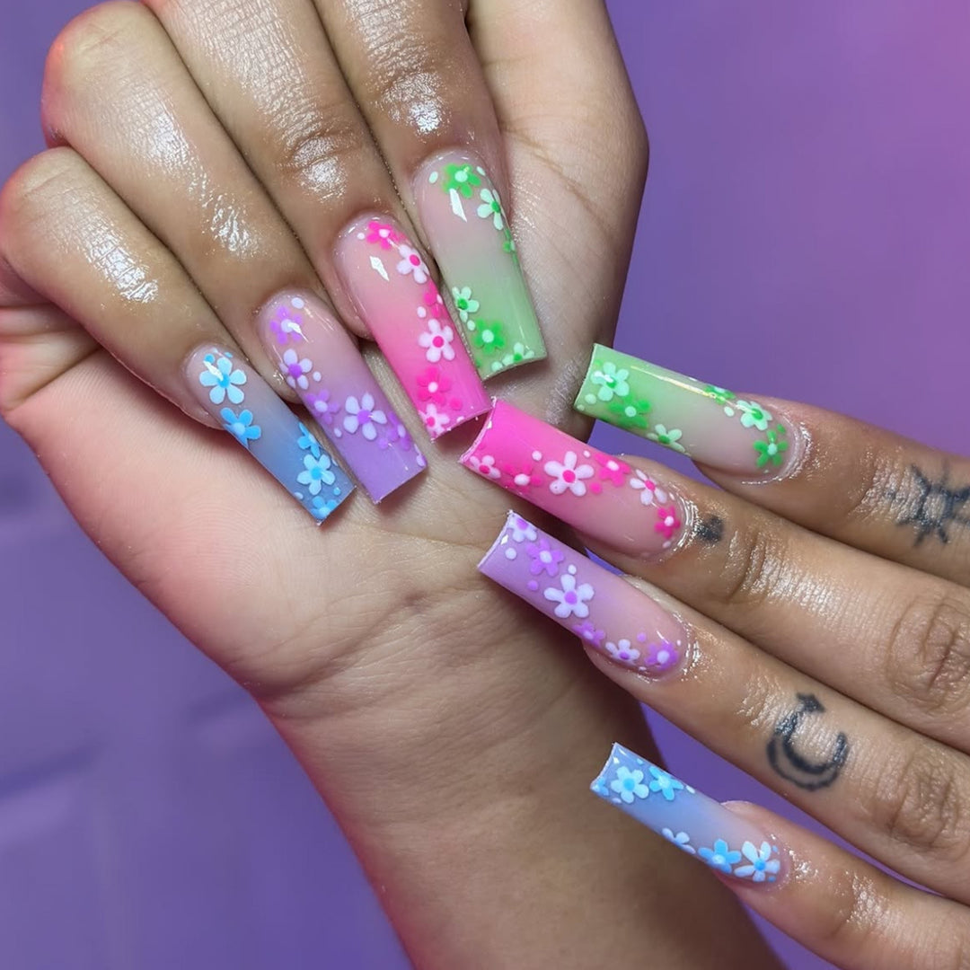 Artistic Ombre Floral Press-On Nails Kalsten
