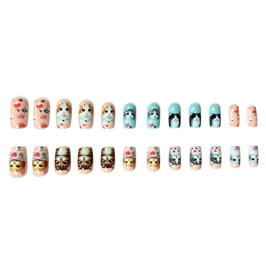 Artistic Cat-Themed Nail Extensions Kalsten