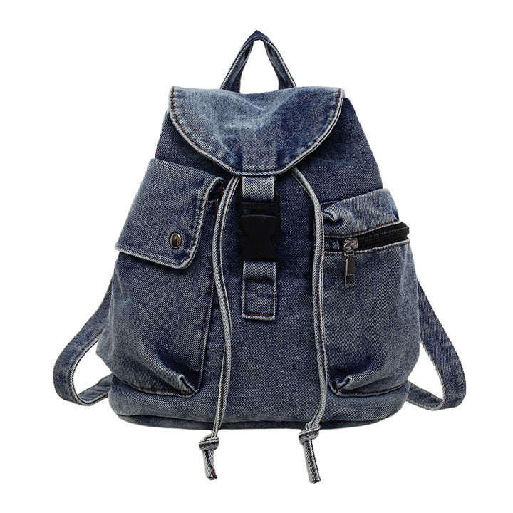 Casual Denim Drawstring Backpack Kalsten